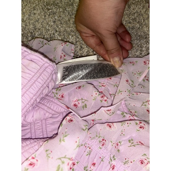 Ever New Lilac Dress US Size 20 Feminine Ruffle Purple Paisley Wedding Garden - Picture 7 of 8